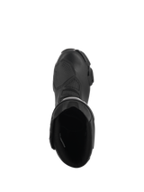 Alpinestars SMX-6 V3 Drystar® Boots, Black, top-down view looking into the boot opening, microfiber upper with TPU shifter pad and interior lining, waterproof sport and street performance riding boots