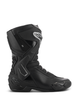 Alpinestars Stella SMX-6 V3 Drystar Boots, Women's Motorcycle Boots, Black with Silver accents, waterproof Drystar membrane, featuring TPU shin plate, ankle protection, and toe slider, performance riding gear