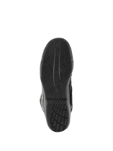 Alpinestars Air Plus V2 GORE-TEX Boots, Motorcycle Touring Boots, Black, bottom sole view showing the exclusive compound rubber tread pattern for grip and comfort, features Alpinestars logo branding
