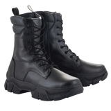 Alpinestars Ava Women Boots, Urban Motorcycle Boots, Black, full-grain leather construction, chunky elevated rubber sole, lace-up front with side zipper, rugged utilitarian style