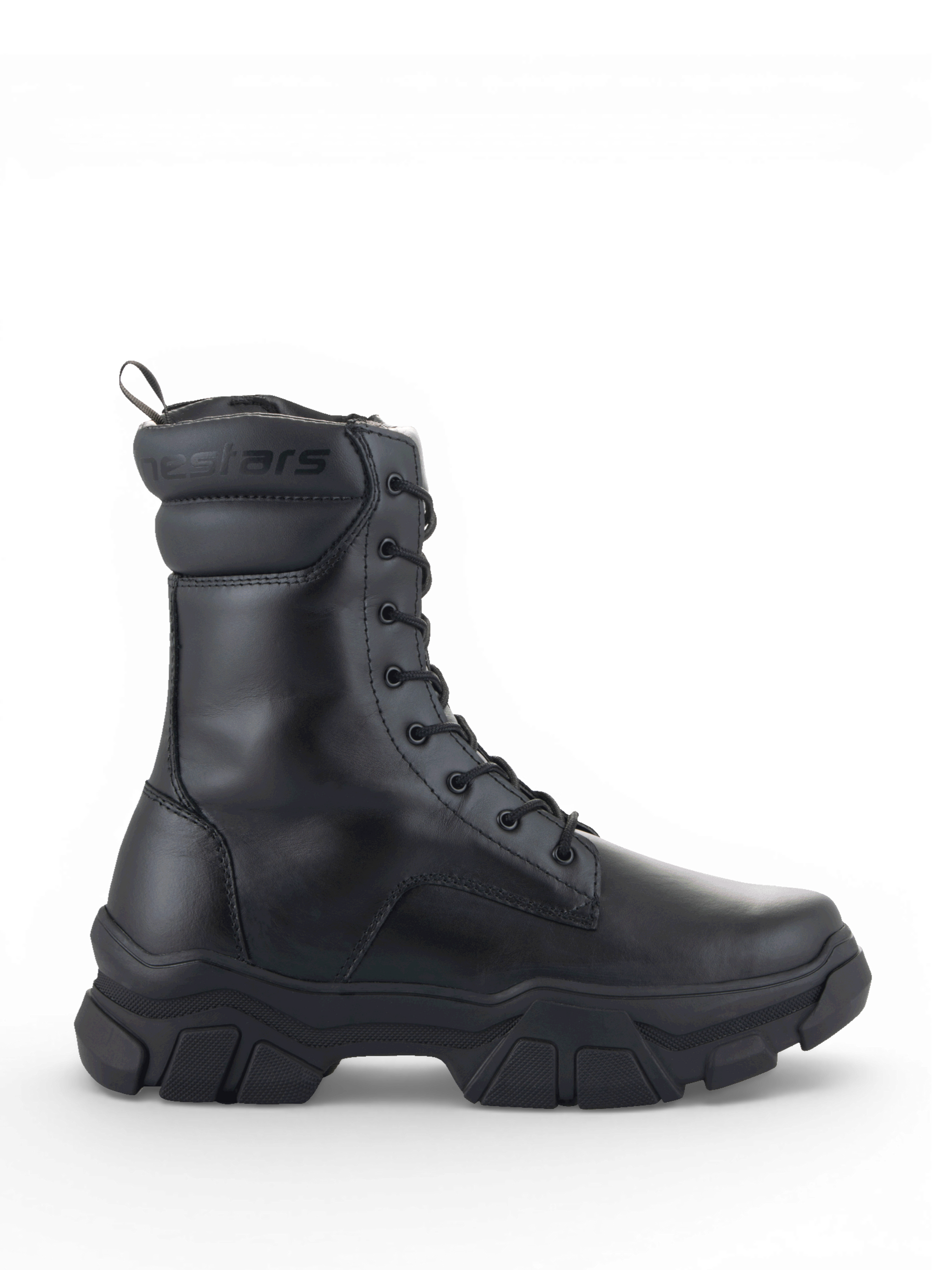 Alpinestars Ava Women's Boots, urban motorcycle riding boots in black leather with a chunky elevated sole.