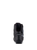 Alpinestars Faster-3 Rideknit® Shoes, Motorcycle Riding Shoes, Black Gray and Bright Red, rear view showing TPR heel counter and padded collar, sleek microfiber and textile construction