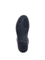 Alpinestars Chrome Shoes, Sole View, Black, featuring advanced rubber compound cup sole with hexagonal grip pattern and Alpinestars branding, urban motorcycle riding shoes