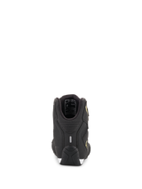 Alpinestars Sektor Shoes, Motorcycle Riding Shoes, Black and Yellow Fluo, rear view showing the heel with reflective strip and inner lining details, textured performance sole