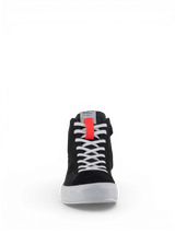 Alpinestars Stella Stated Podium Shoes, Women's Urban Motorcycle Riding Shoes, Black and White with Red, Retro Skate Sneaker.