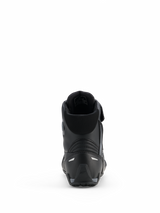 Alpinestars Faster-4 Drystar® Shoes, Motorcycle Riding Shoes, Black Cool Gray, rear view showing reinforced heel, padded collar, and reflective details, waterproof microfiber construction for sports riding