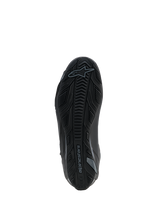 Alpinestars Faster-4 Drystar® Shoes, Black Cool Gray, underside view showing the textured rubber sole with grip pattern and Alpinestars logo, reinforced design for stability and traction.