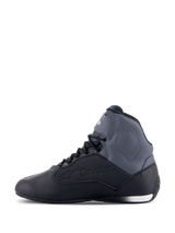 Alpinestars Faster-3 Drystar® Riding Shoes, waterproof motorcycle gear, Black and Dark Gray, lightweight microfiber.