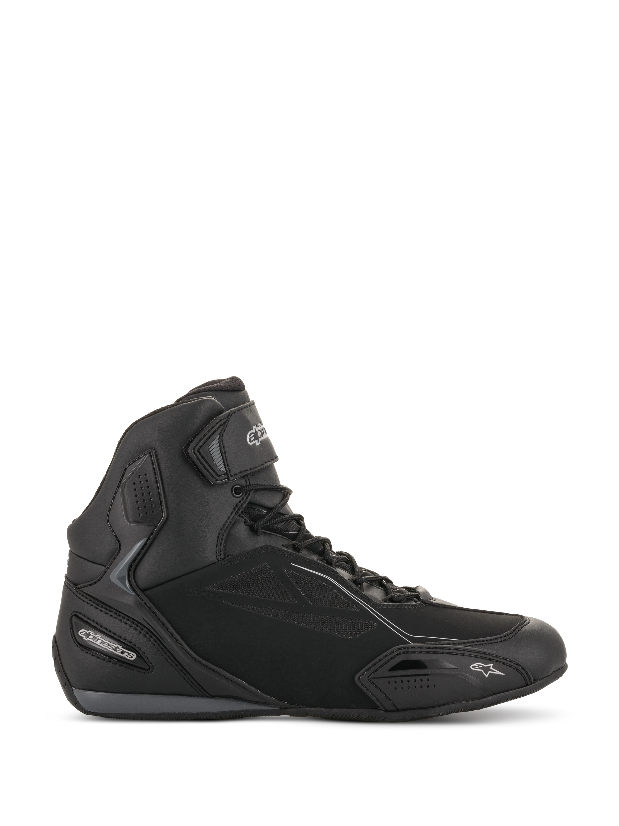 Alpinestars Women Stella Faster-3 Drystar Shoes, Black Motorcycle Riding Shoes, High-Top Design with Lace-Up and Velcro Strap, Waterproof Urban Riding Footwear, Padded Ankle Protection
