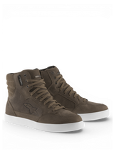 Alpinestars J-6 Waterproof Riding Shoes, Urban Motorcycle Riding, Men, Brown and White, Premium Leather construction.