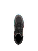 Alpinestars J-6 Waterproof Canvas motorcycle riding shoe, urban sneaker in Gray and Black with blue trim.