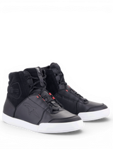 Alpinestars Chrome Women's Drystar Shoes, waterproof black and white leather urban motorcycle riding sneakers.