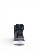Alpinestars Stella Chrome Drystar Shoes, women's waterproof black leather motorcycle shoes for urban riding with pink accents.