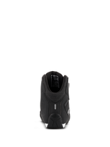 Alpinestars Women Stella Sektor Waterproof Shoes, Motorcycle Riding Shoes, Black Silver, rear view showing reinforced heel and reflective detail, lightweight microfiber chassis with waterproof membrane lining