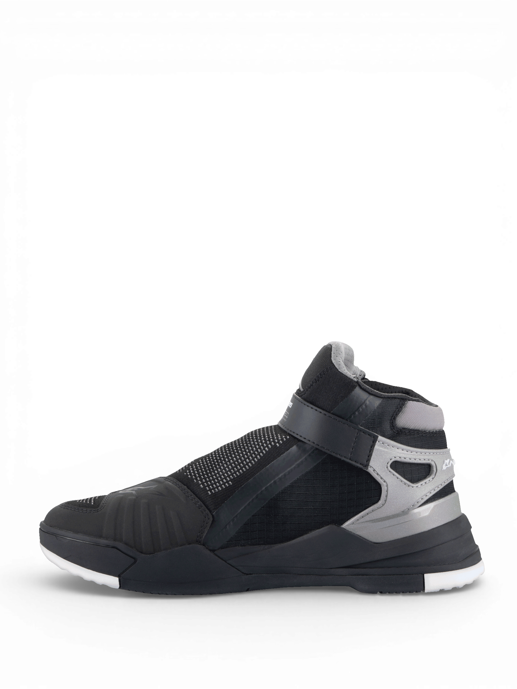 Alpinestars Speedflight Street Shoes in Black Gun Metal, technical urban motorcycle riding shoes with side zip and hook-and-loop strap.
