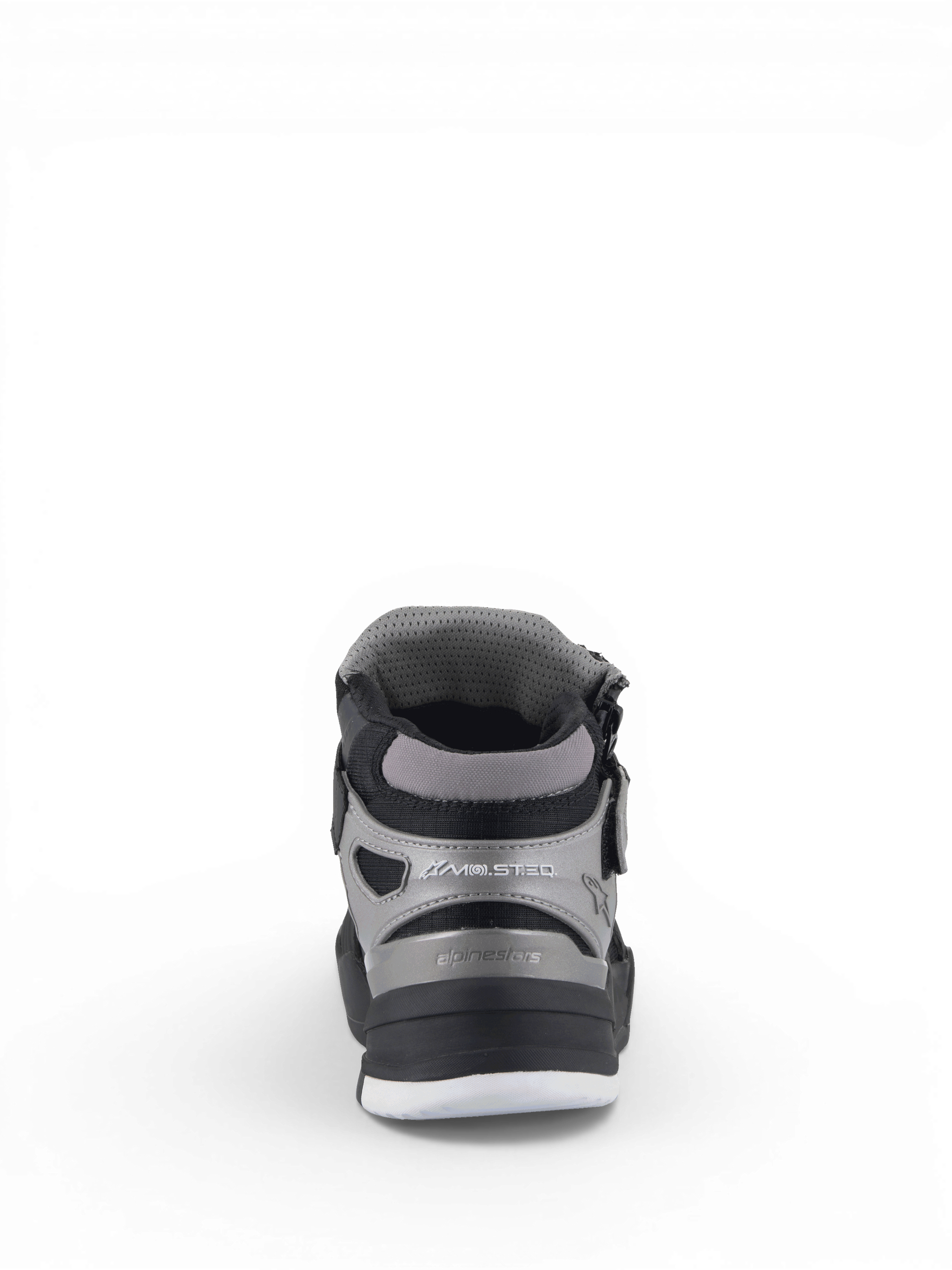 Alpinestars Speedflight Street Shoes, black and gun metal urban motorcycle riding shoes, rear view with ankle disks.