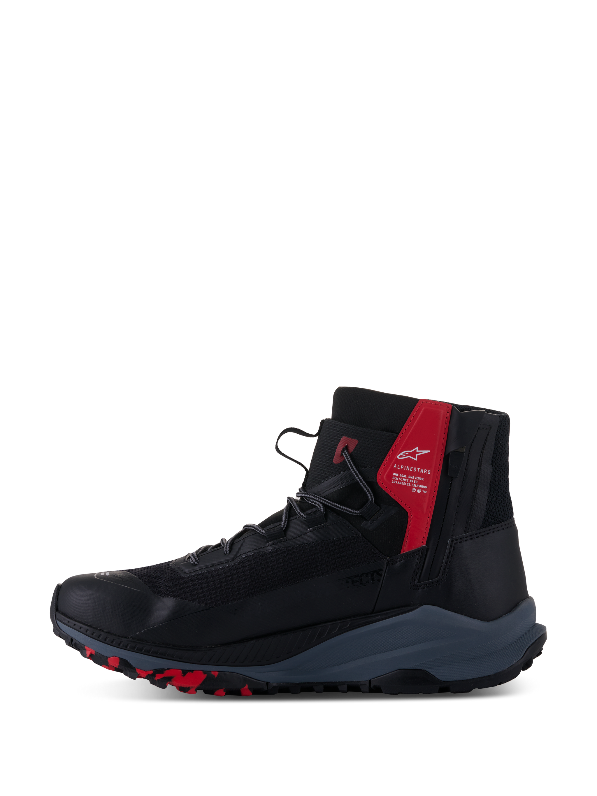 Alpinestars Speedforce XR Shoes, Black Red Gray urban motorcycle riding shoes with TPU protection and CE certification.