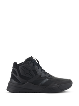 Alpinestars Speedflight Shoes, Black High-Top Sneakers, Urban Motorcycle Riding Footwear, Ripstop Upper with Seamless Reinforcement, Alpinestars Star Logo, Thick Dual Density Sole, Modern Streetwear Style