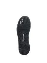 Alpinestars Speedflight Shoes, Motorcycle Riding Shoes, Black, Underside view of the dual-density rubber sole, featuring Alpinestars logo and TPF branding, engineered tread pattern for urban performance