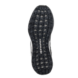 Alpinestars Meta Road V2 Shoes, bottom view of the outsole, black and grey camouflage-style studded grip pattern, white Alpinestars wordmark logo, durable rubber sole for multi-terrain traction