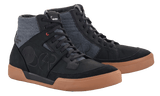 Alpinestars Grange Riding Shoes motorcycle, black and gray with gum sole, pair in front three-quarter view