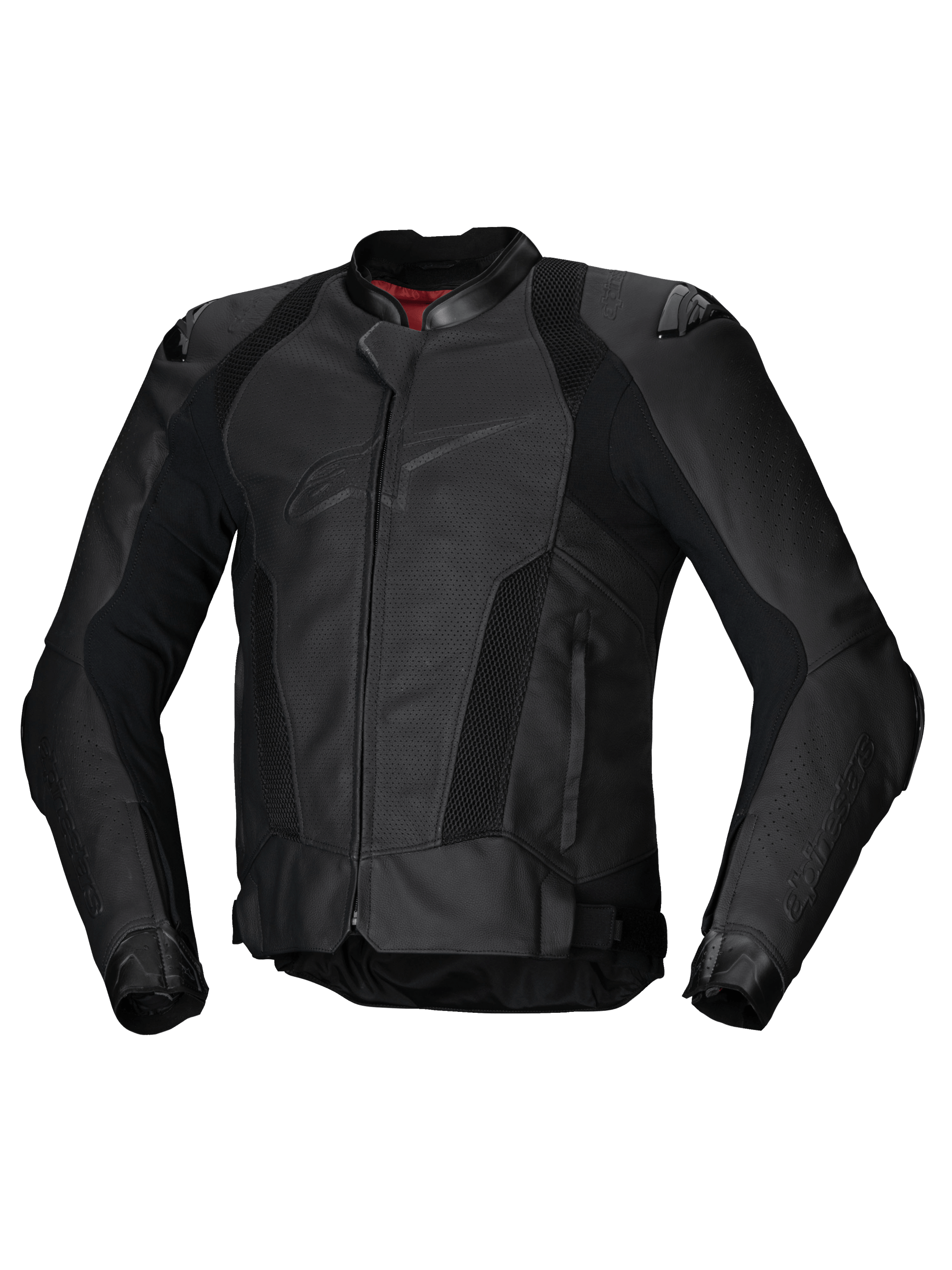 Alpinestars Missile V3 Airflow Leather Jacket, Men's Racing Sport Motorcycle Jacket, Black, perforated premium bovine leather with CE certification and Tech-Air compatibility
