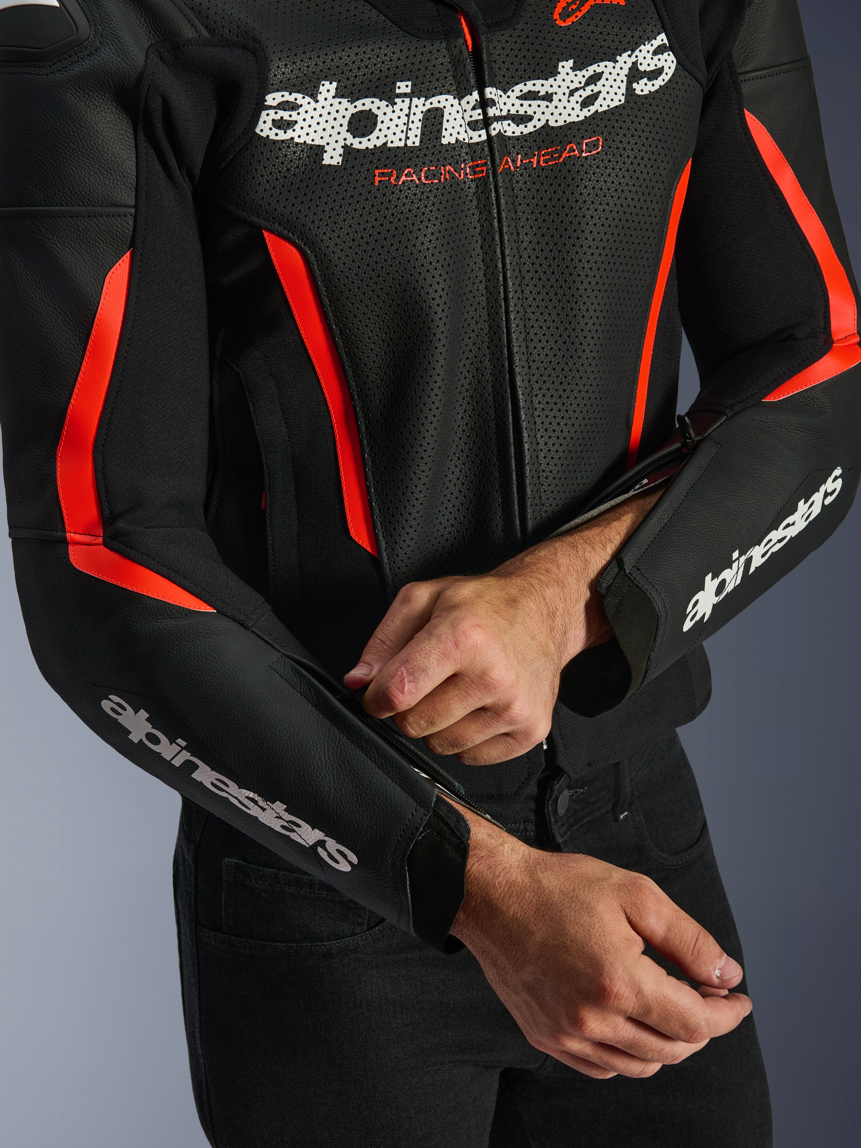 GP Force V2 Air Leather Jacket - BLACK RACING/SPORT Jackets