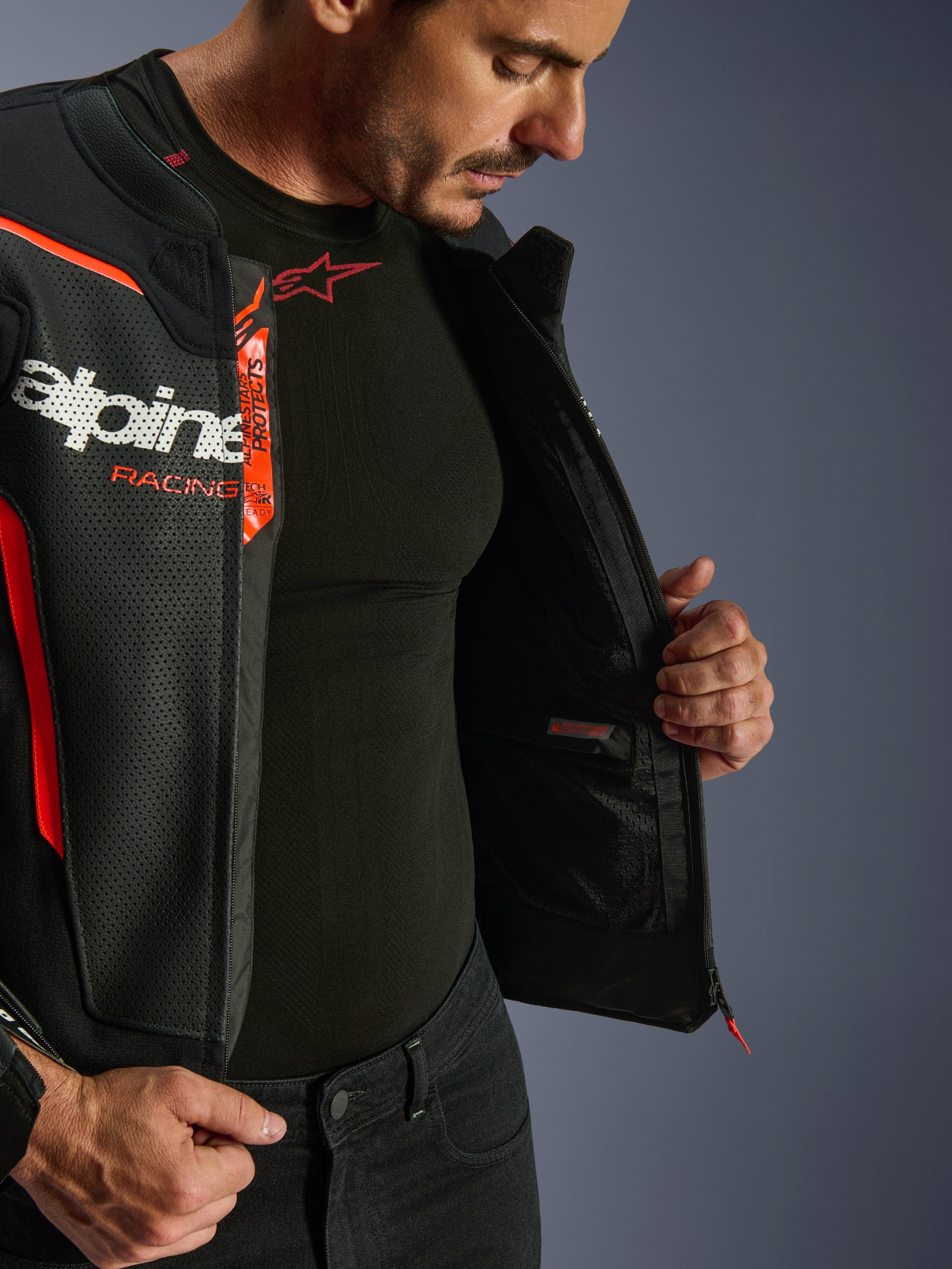GP Force V2 Air Leather Jacket - BLACK RACING/SPORT Jackets