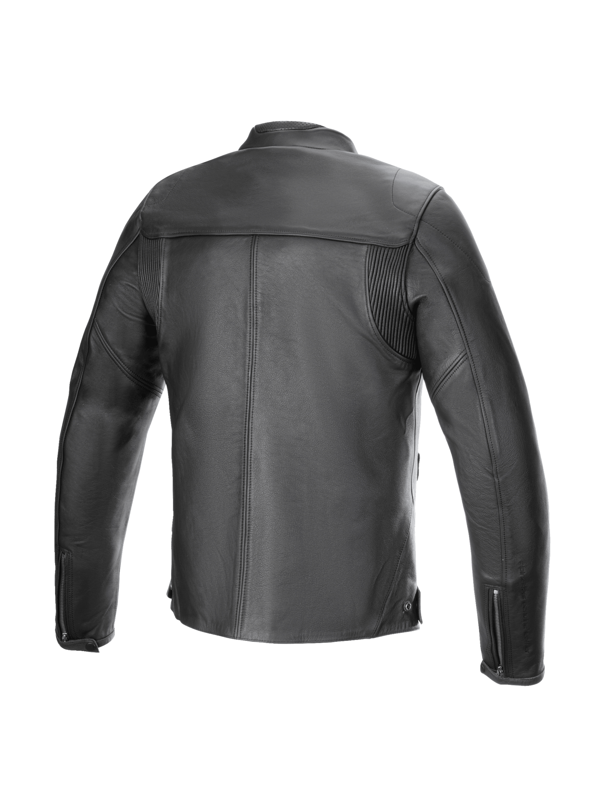 Alpinestars Blacktrack Leather Jacket, urban road motorcycle jacket for men, black bovine leather with back accordion panels.