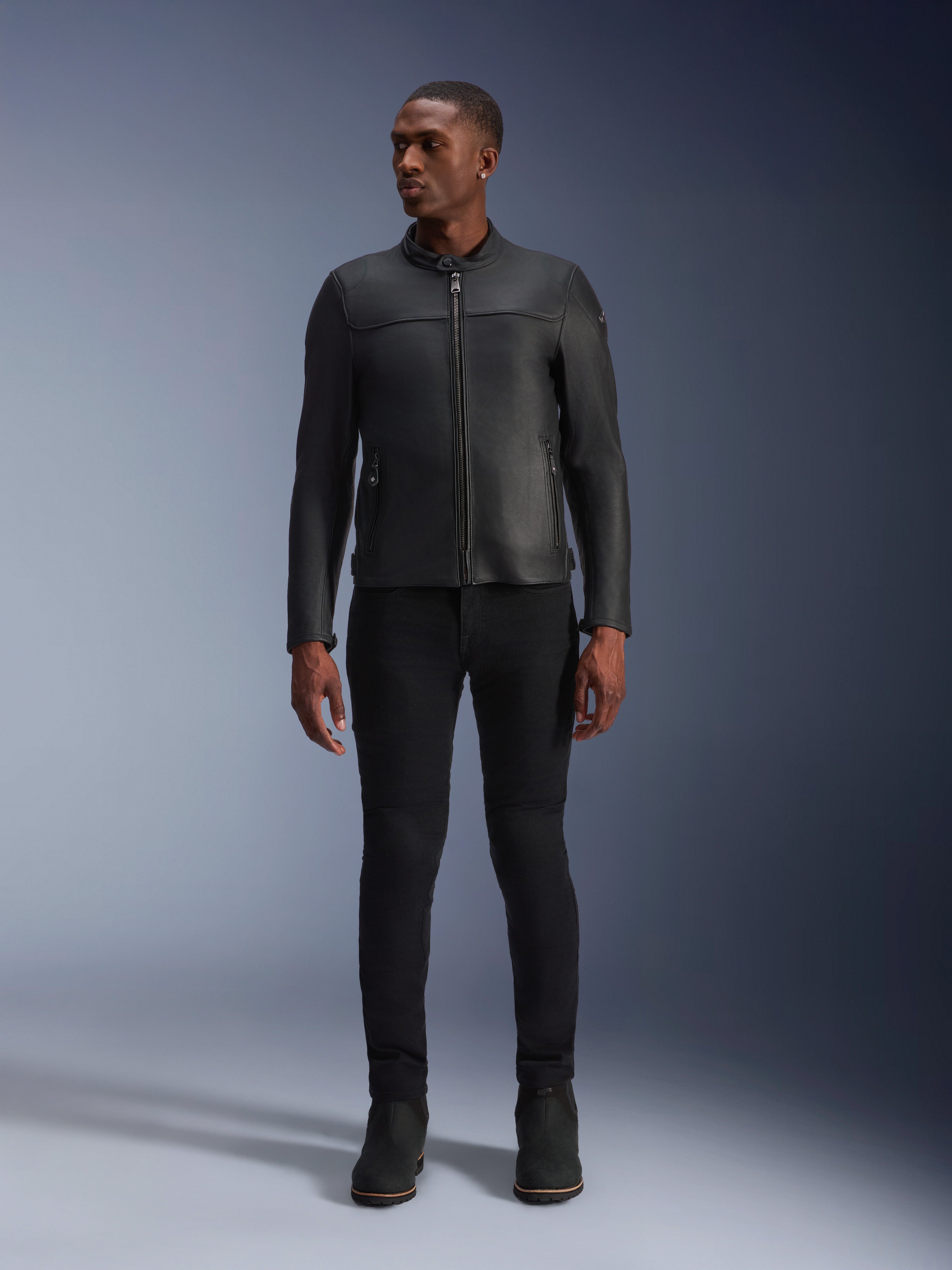 Blacktrack Leather Jacket - BLACK URBAN CONTEMPORARY Jackets