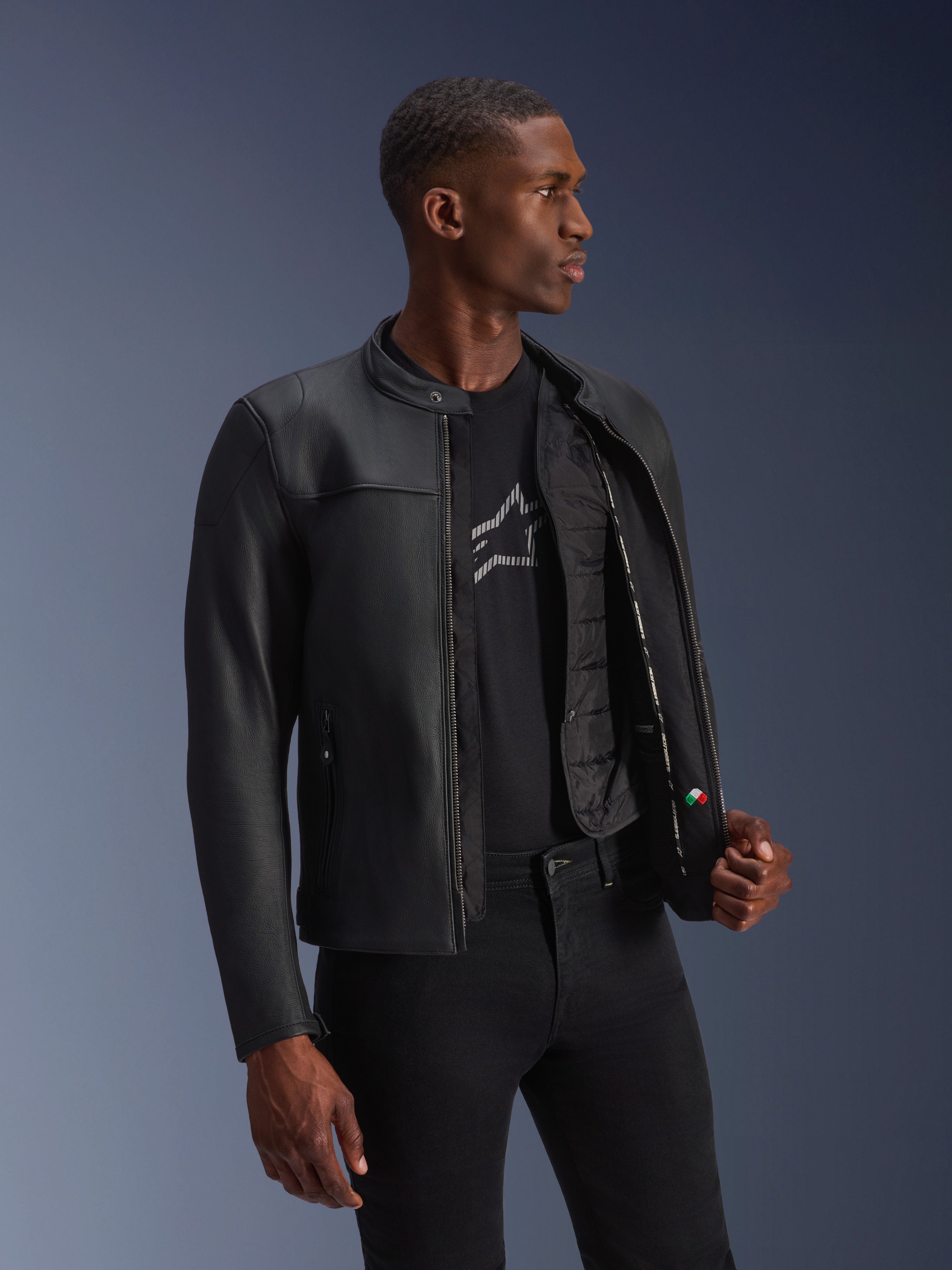 Blacktrack Leather Jacket - BLACK CONTEMPORARY Jackets