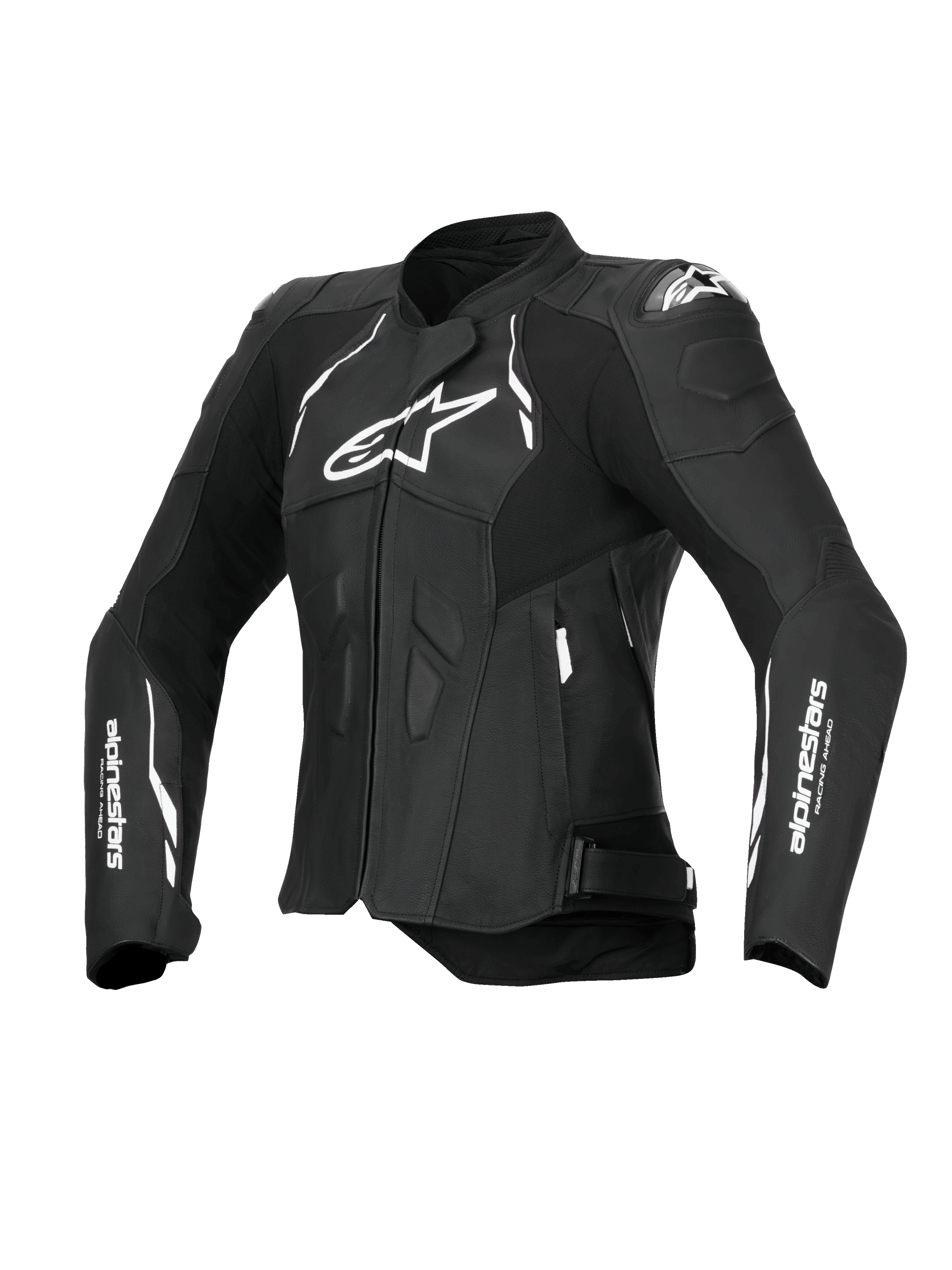 Alpinestars Stella Dusk Leather Jacket, Women's Motorcycle Racing and Sport Leather Jacket, Black and White, CE Certified AA with DFS shoulder protection and Tech-Air ready
