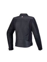 Alpinestars Stella Maver-X Leather Jacket, Women's Black Motorcycle Jacket, rear view showing premium leather construction and urban contemporary road styling