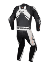 Alpinestars GP Plus V4 Sprint Leather Suit, men's 1PC motorcycle racing suit, black and white leather with aero hump.