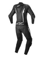 Alpinestars Stella Missile V2 Women's 1-Piece Leather Racing Suit, Black and White, back view with Tech-Air Ready logo.