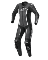 Alpinestars Stella Missile V2 1-Piece Women's Leather Racing Suit, Black and White, Tech-Air ready with DFS sliders.