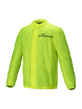 Alpinestars Hurricane Rain V2 Jacket, waterproof motorcycle rain jacket, Yellow Fluo, lightweight packable design with reflective Alpinestars wordmark detailing