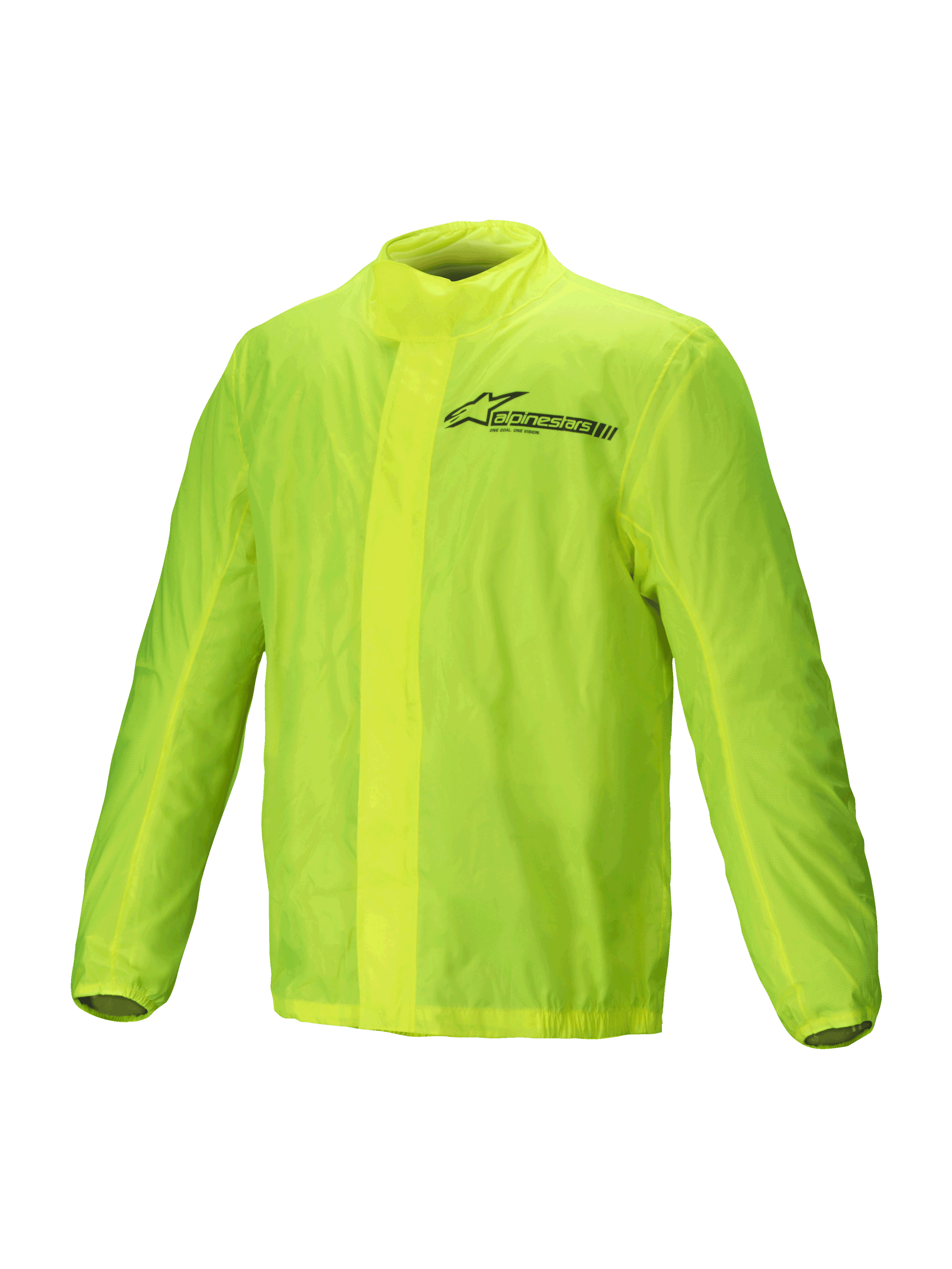 Alpinestars Hurricane Rain V2 Jacket, waterproof motorcycle rain jacket, Yellow Fluo, lightweight packable design with reflective Alpinestars wordmark detailing