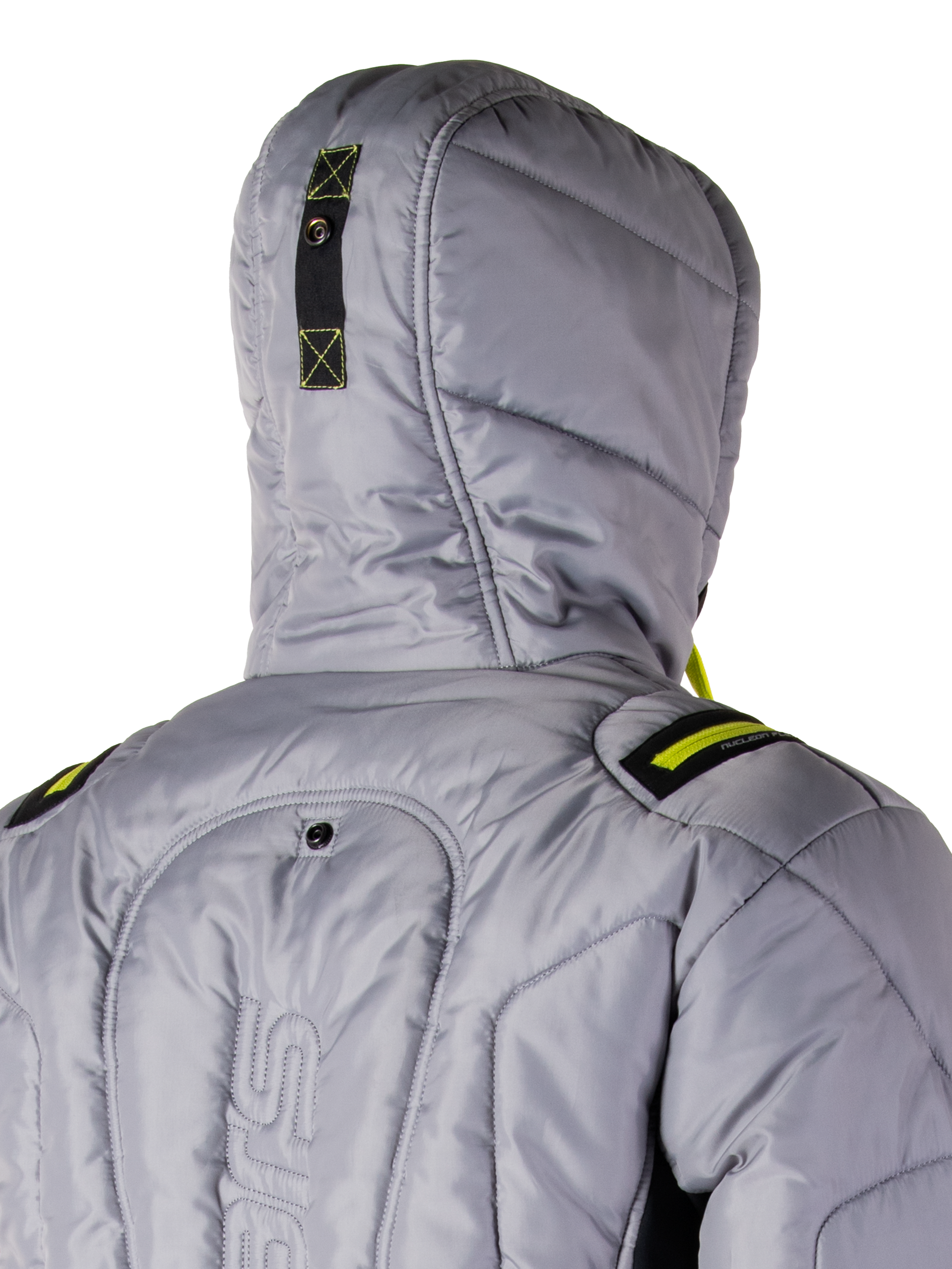 Alpinestars Mohobbs Waterproof Jacket, Motorcycle Jacket, Lunar Gray and Lime Punch, quilted bomber design with padded insulation, streetwear-inspired protective riding gear with Tech-Air compatibility
