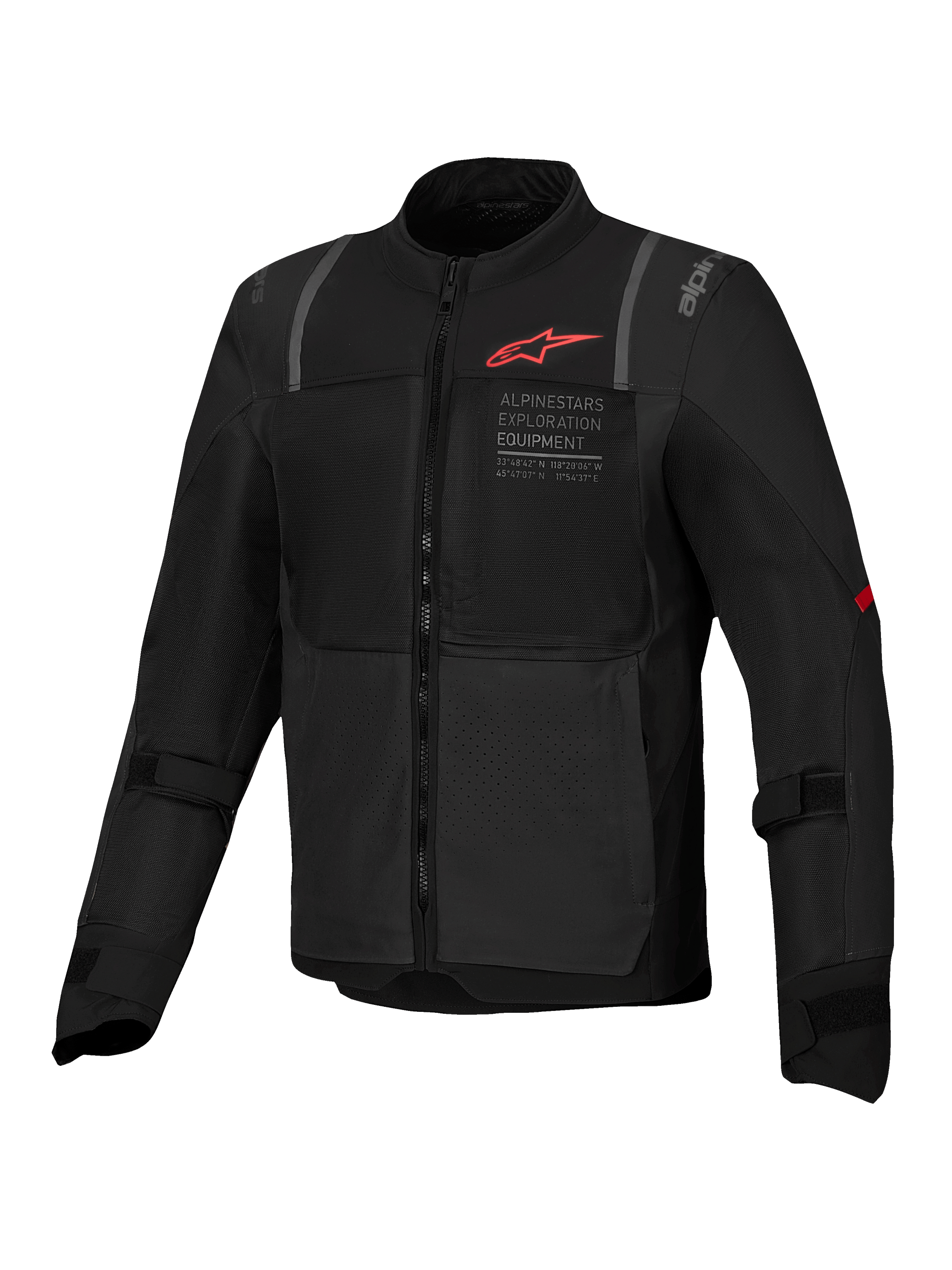 Alpinestars ST-2 Air Jacket, Black Men's Motorcycle Touring Jacket with mesh airflow panels and CE AA certified protection.