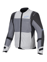 Alpinestars ST-2 Air Jacket, men's motorcycle touring jacket, Ice Gray, Dark Gray, and Black, CE Level AA certified with mesh ventilation panels and Nucleon Flex Plus protectors