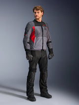 Alpinestars ST-2 Air Jacket, Gray and Red textile motorcycle jacket with mesh panels for adventure touring.