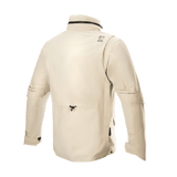 Alpinestars MO.ST.EQ Field Waterproof Primaloft Jacket, Motorcycle Jacket, Sand Military, rear view featuring a high collar with packable hood, sleeve volume adjusters, and a lightweight ripstop construction in a contemporary field jacket style