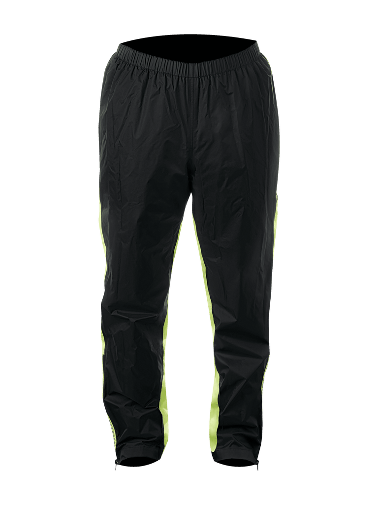 Alpinestars Hurricane Rain Pant - Motorcycle - Black with fluorescent yellow side panels - Front view