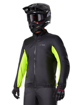 Alpinestars Bogota' Pro Drystar® Jacket waterproof liner, black and yellow fluo, adventure motorcycle touring apparel.