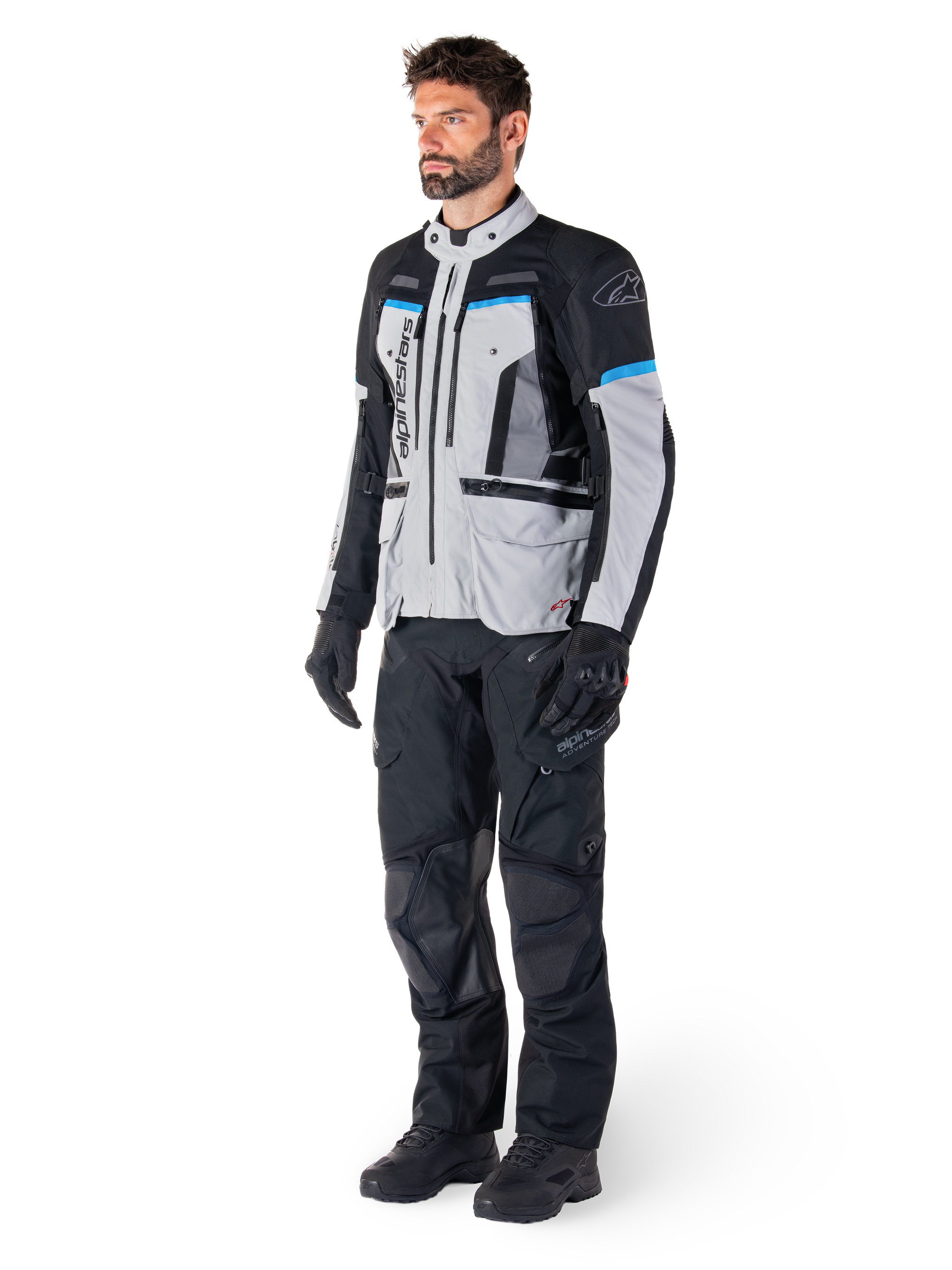 Alpinestars Bogota' Pro Drystar® Jacket, Gray and Black Men's Adventure Touring Textile Jacket, Tech-Air® Ready.