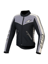 Alpinestars Stella T-Dyno Water Resistant Jacket, Women's Motorcycle Textile Jacket, Black, Dark Gray, and Ecru, CE Certified with water-resistant construction
