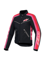 Alpinestars Stella T-Dyno Water Resistant Jacket, women's textile motorcycle jacket, Black, Bright Red, and Fuchsia, CE certified with vintage biker fit and water-resistant construction