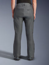 Alpinestars Borrego Drystar® Pants, Adventure Motorcycle Pants, Gray Anthracite, rear view showing textile construction with a waxed-canvas appearance, features Alpinestars branding on the back, cargo pockets, and belt loops, durable and rugged design for adventure riding