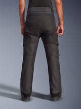 Alpinestars Andes V4 Drystar® Pants, Adventure Motorcycle Pants, Black, back view showing reinforced panels on the seat and lower legs, high-waisted textile construction with adjustable waist and ankle straps